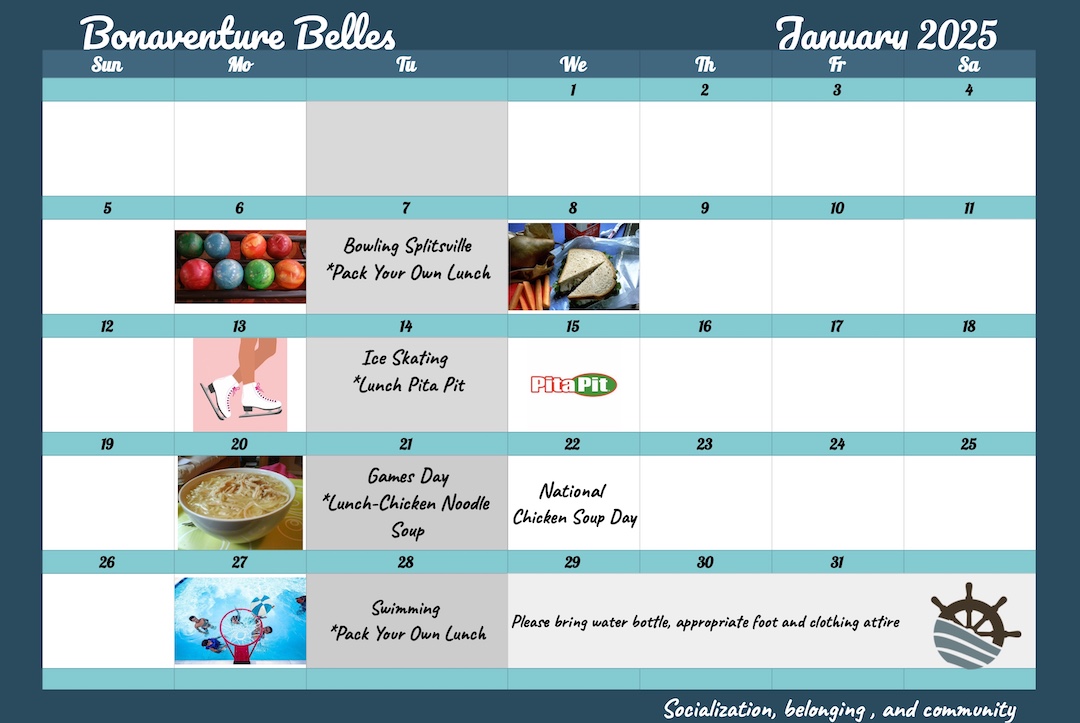 Bonaventure Belles Calendar