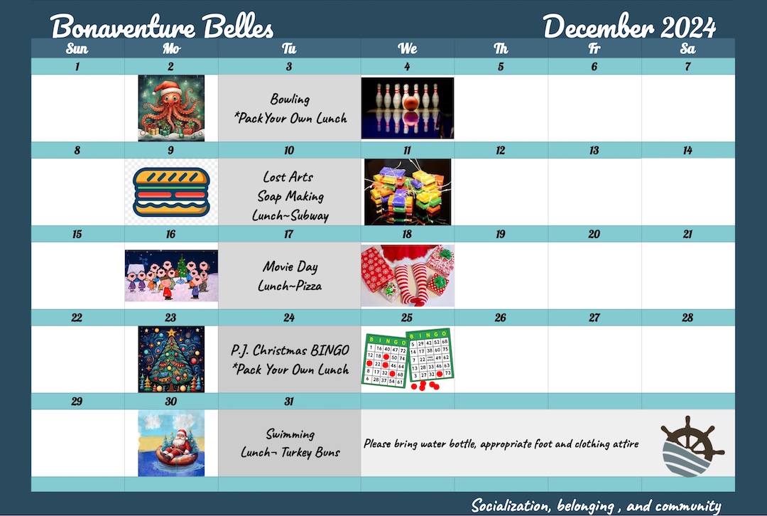 Bonaventure Belles Calendar