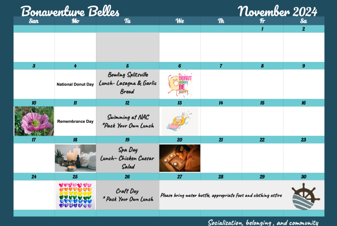 Bonaventure Belles Calendar